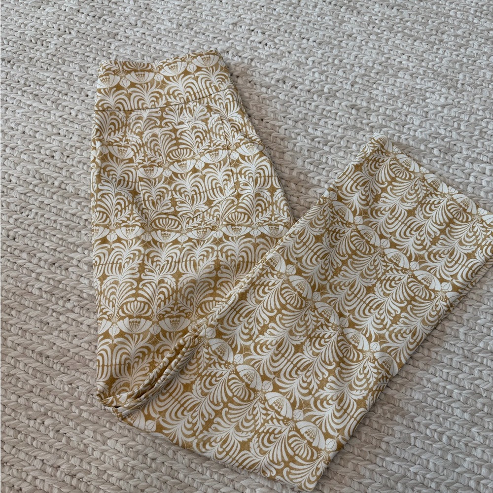 J McLaughlin Gold & Cream Printed Pants